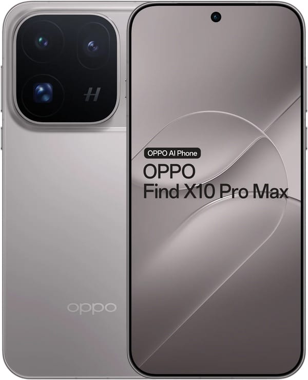 Oppo Find X10 Pro Max front and rear view, displaying camera array on back and display with wallpaper on front